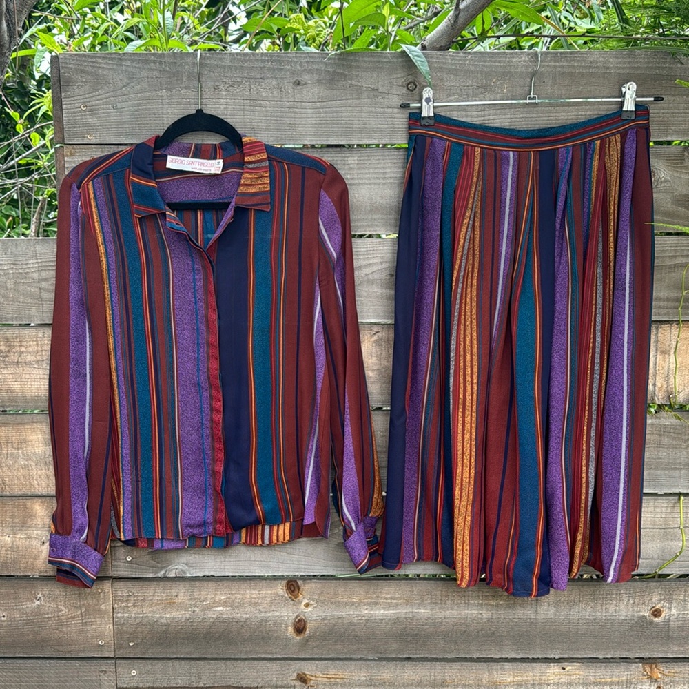 1970s Giorgio Sant’Angelo skirt and blouse set